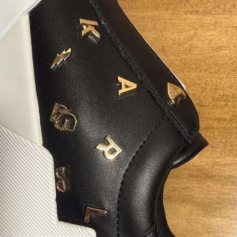 Karl Lagerfeld Black Sneakers with Gold Accents - Picture 6 of 13